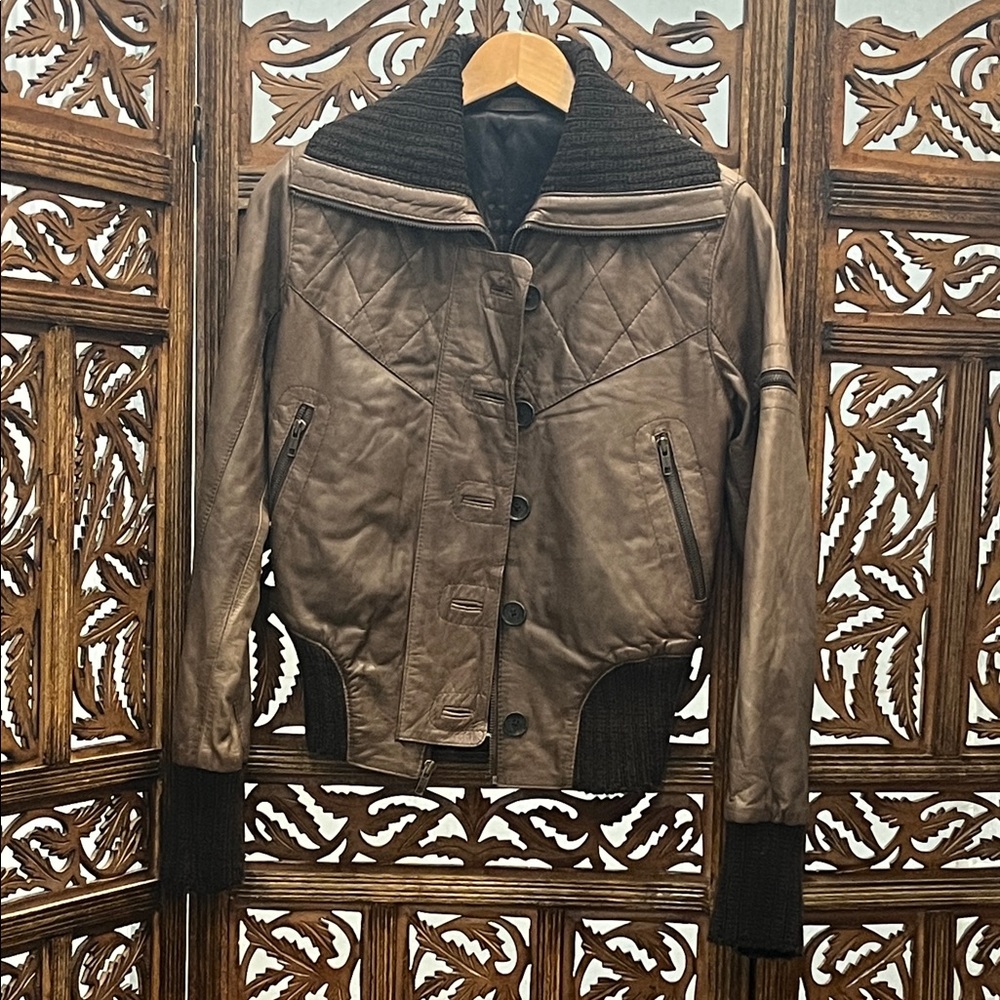 American Base Brown Leather Jacket